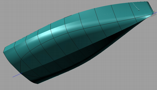 DS15 radius chine plywood sportboat 3D view